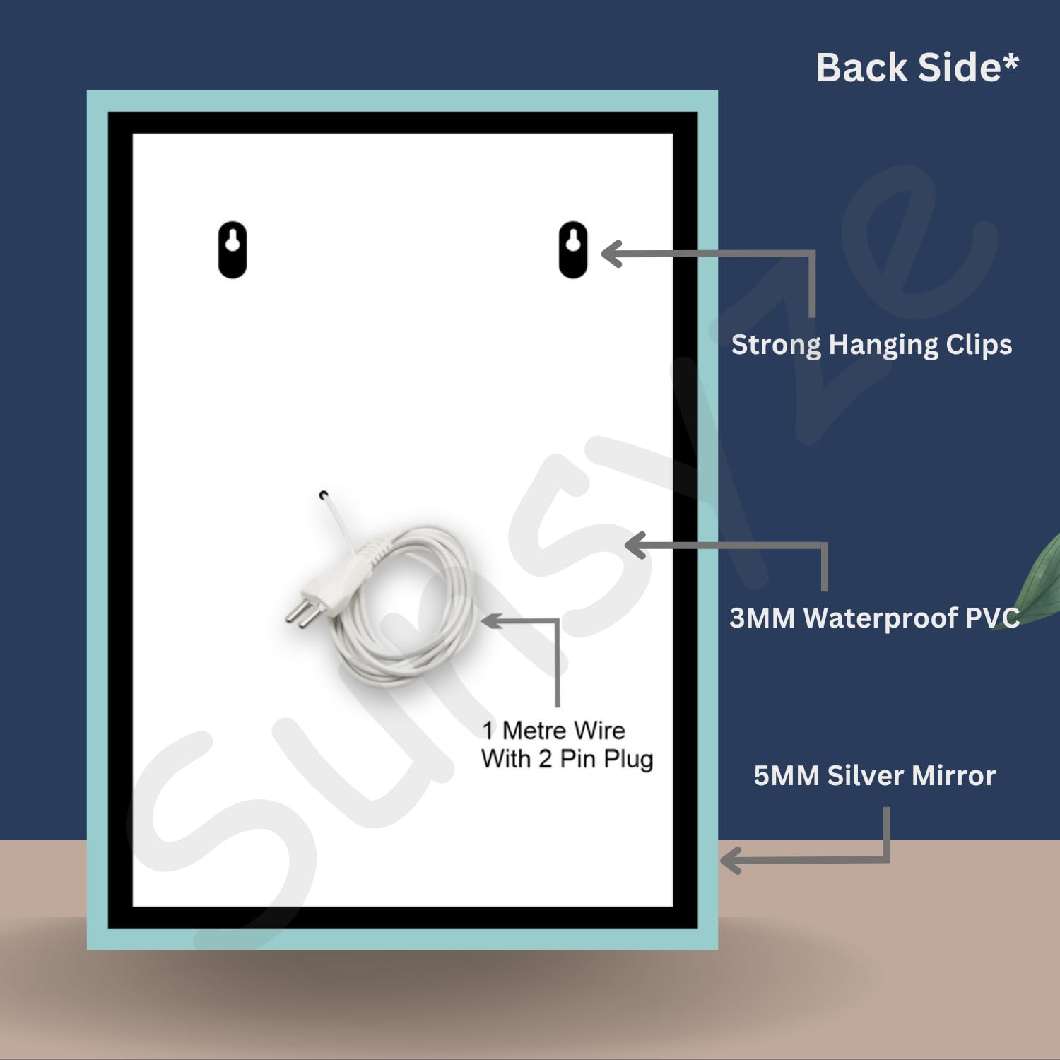 Sunsyze Modern Led Mirror for Bathroom & Bedroom, Styles Mirror with Light - Image 4