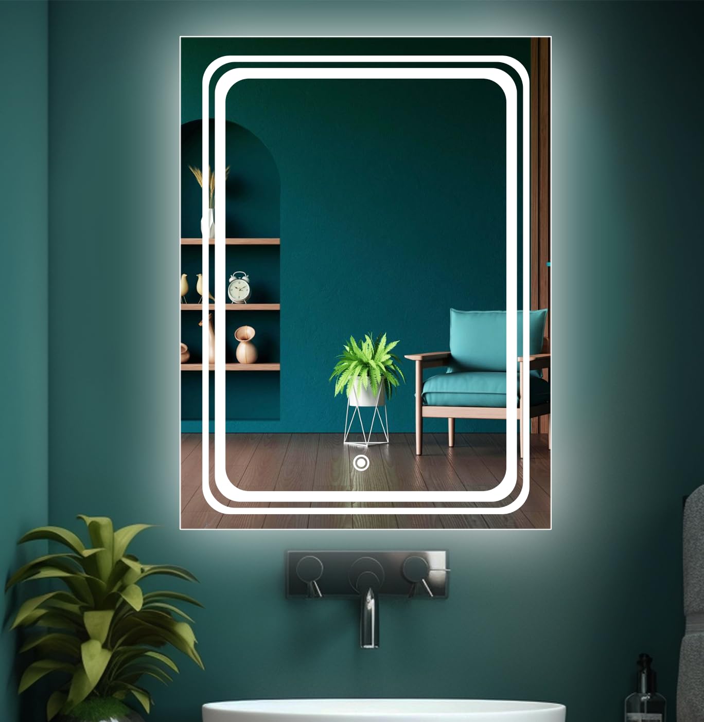 Sunsyze Modern Led Mirror for Bathroom & Bedroom, Styles Mirror with Light - Image 2