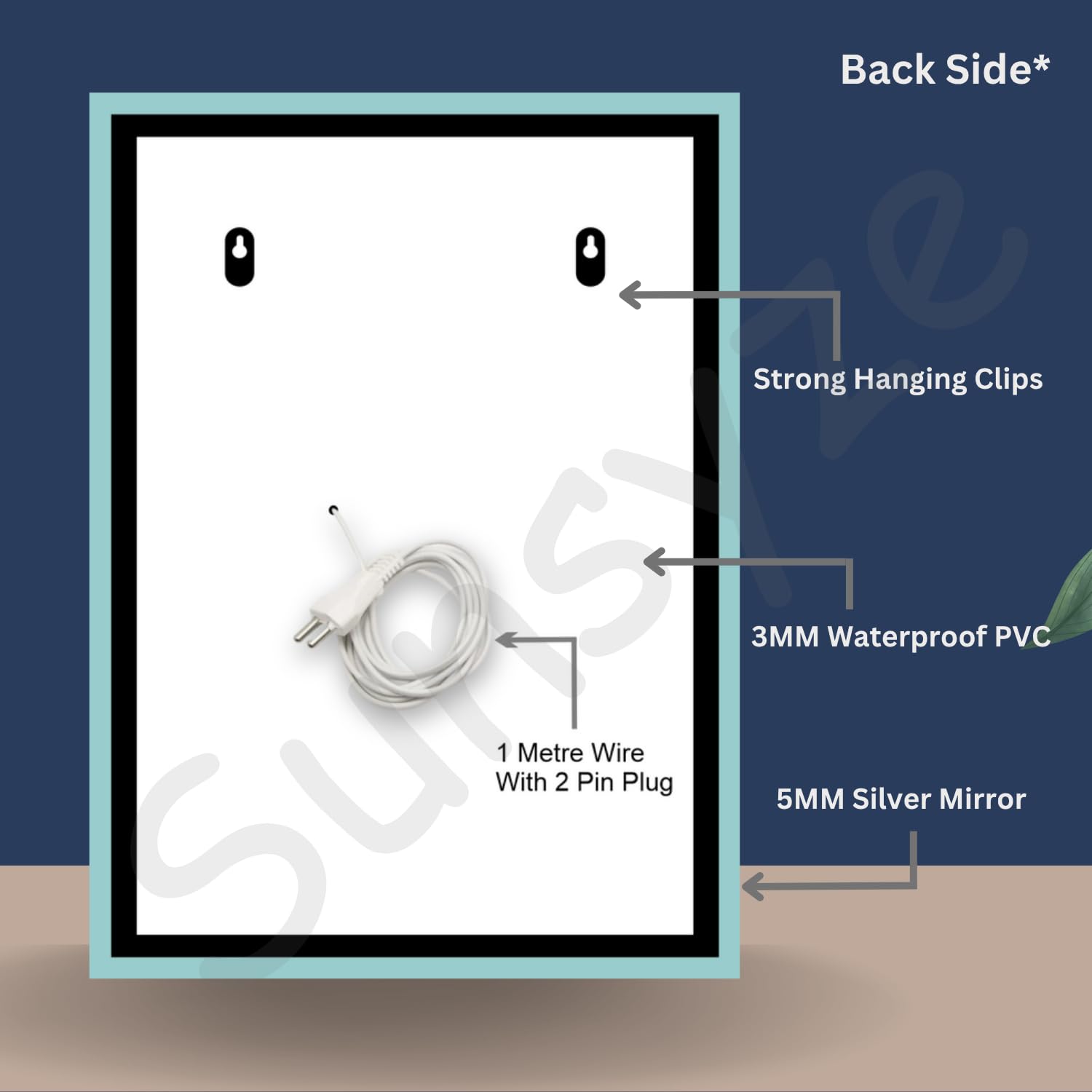 Sunsyze Modern Led Mirror for Bathroom & Bedroom, Styles Mirror with Light - Image 3