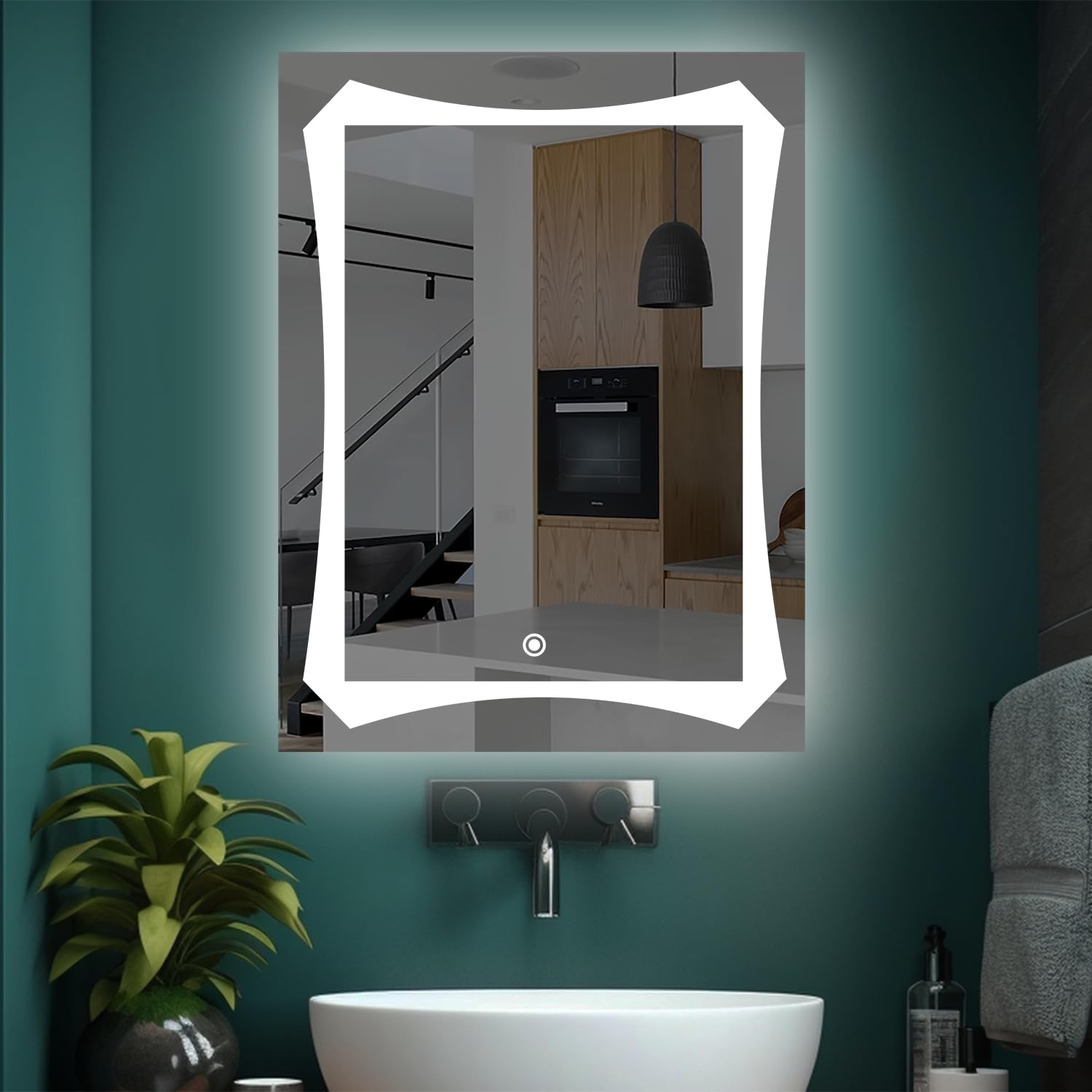 Sunsyze Modern Led Mirror for Bathroom & Bedroom, Styles Mirror with Light - Image 2