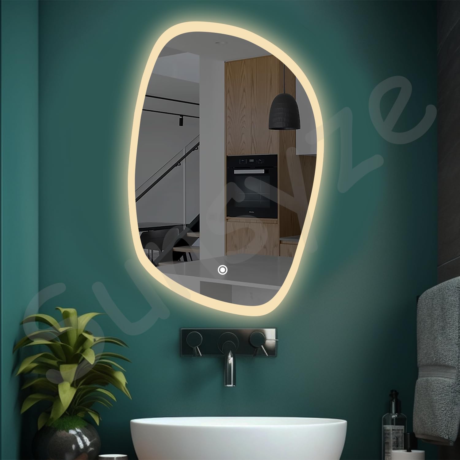 Sunsyze Modern Led Mirror for Bathroom & Bedroom, Styles Mirror with Light - Image 2