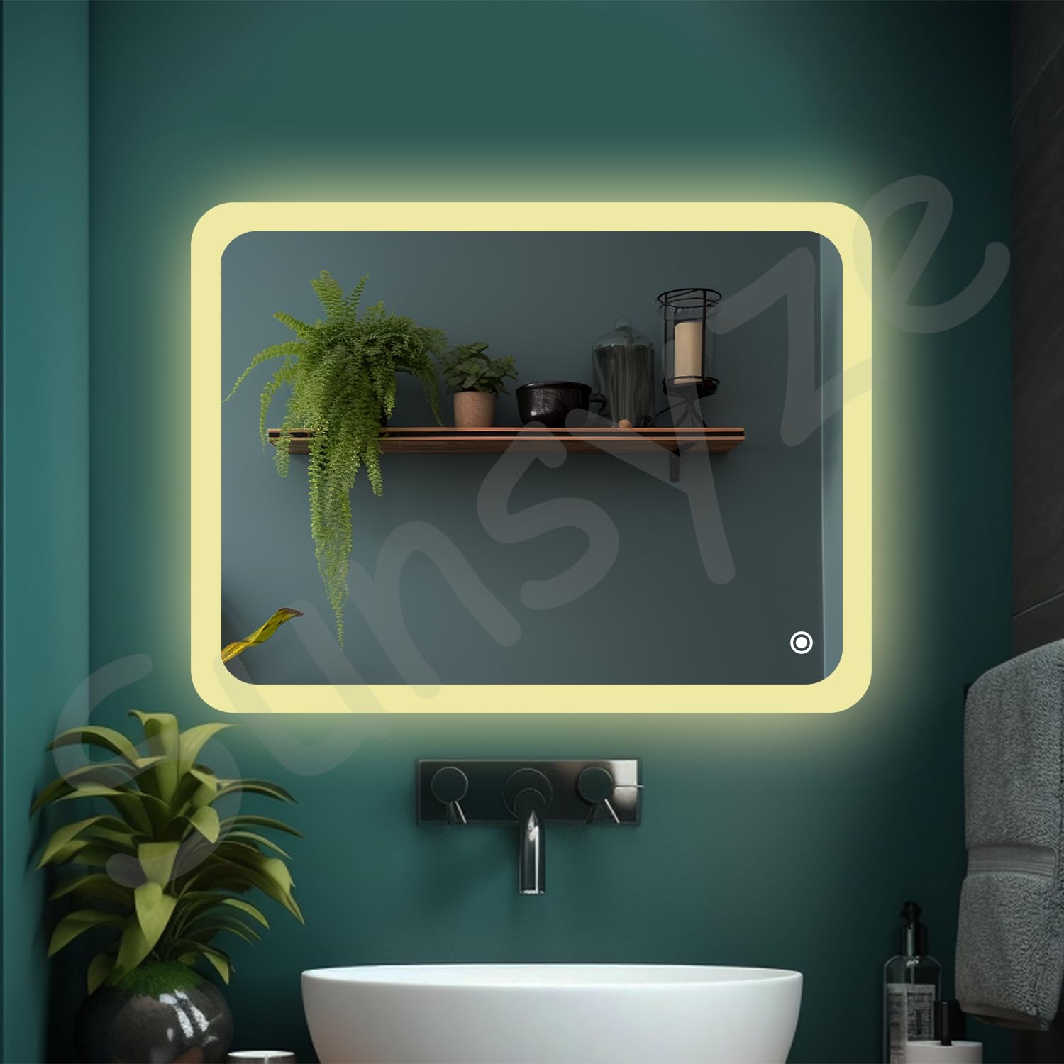 Sunsyze Modern Led Mirror for Bathroom & Bedroom, Styles Mirror with Light - Image 3