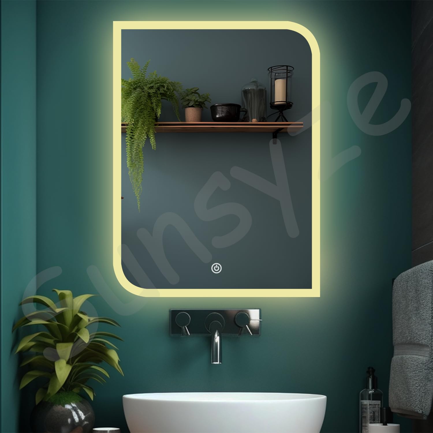 Sunsyze Modern Led Mirror for Bathroom & Bedroom, Styles Mirror with Light - Image 2