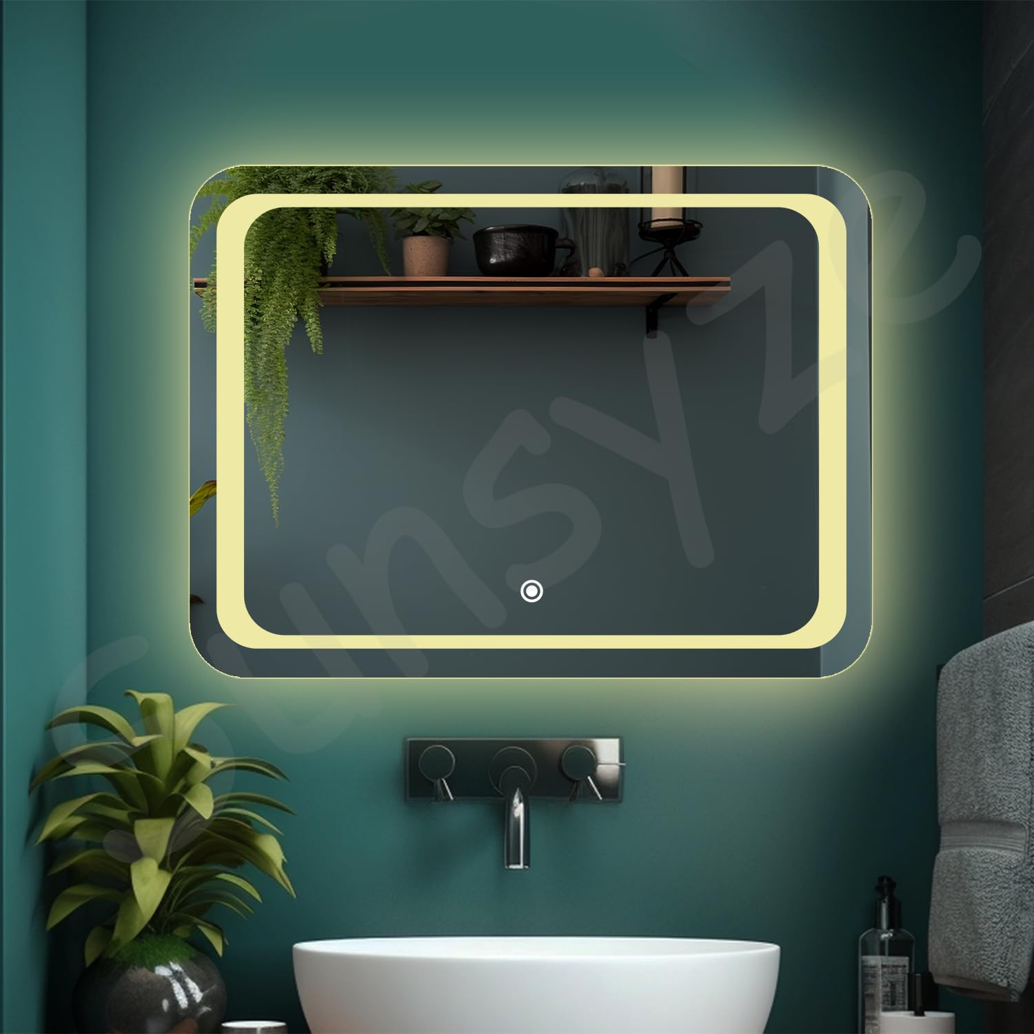 Sunsyze Modern Led Mirror for Bathroom & Bedroom, Styles Mirror with Light - Image 2