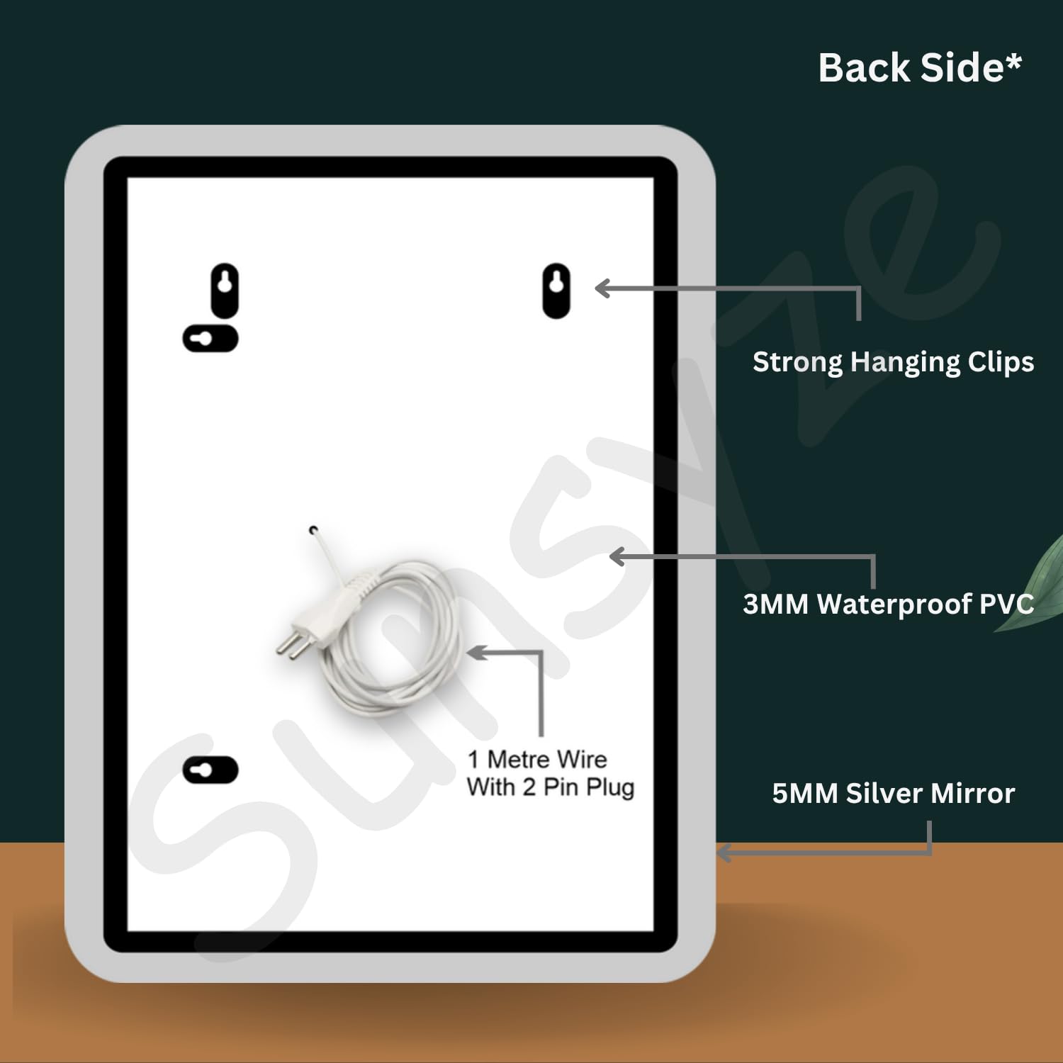 Sunsyze Modern Led Mirror for Bathroom & Bedroom, Styles Mirror with Light - Image 4